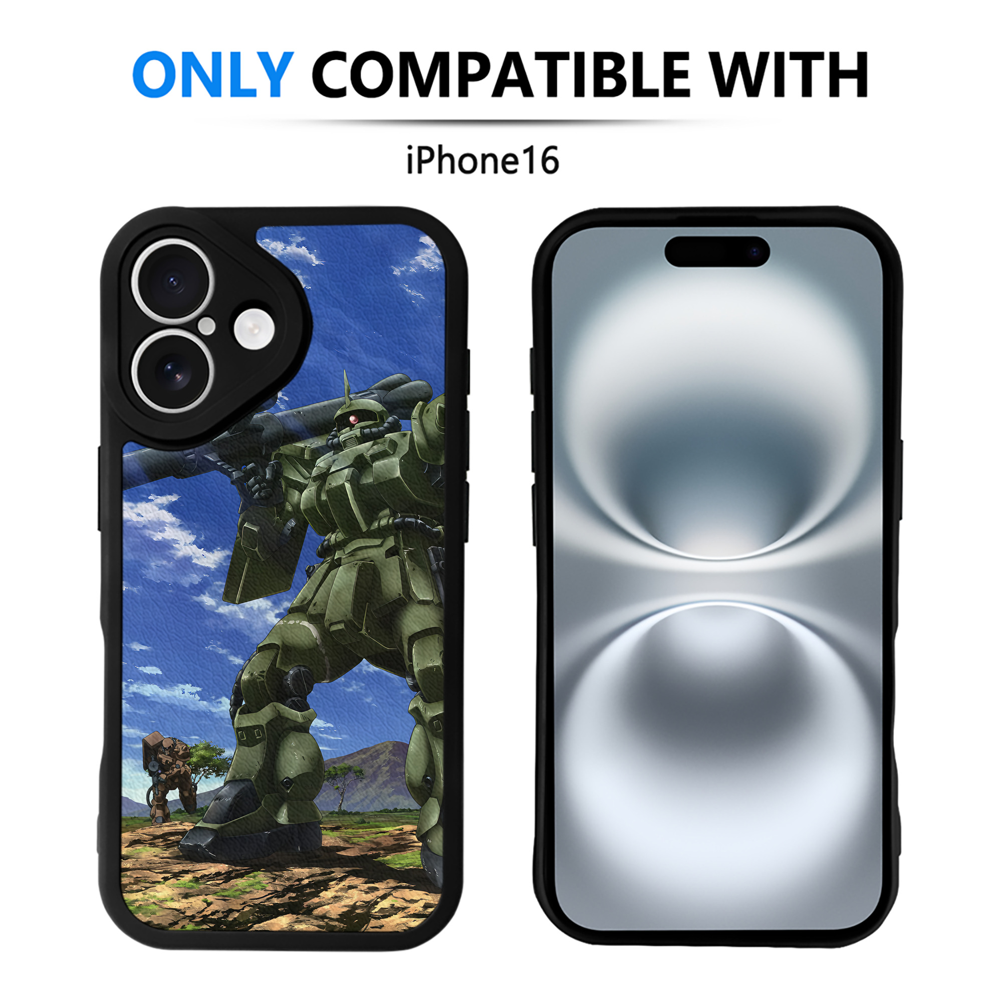 （画像用） 機動戦士ガンダム Mobile Suit Gundam 【iPhone 16シリーズ対応】シリコンスマホケース（レザー調） 材質：シリコン